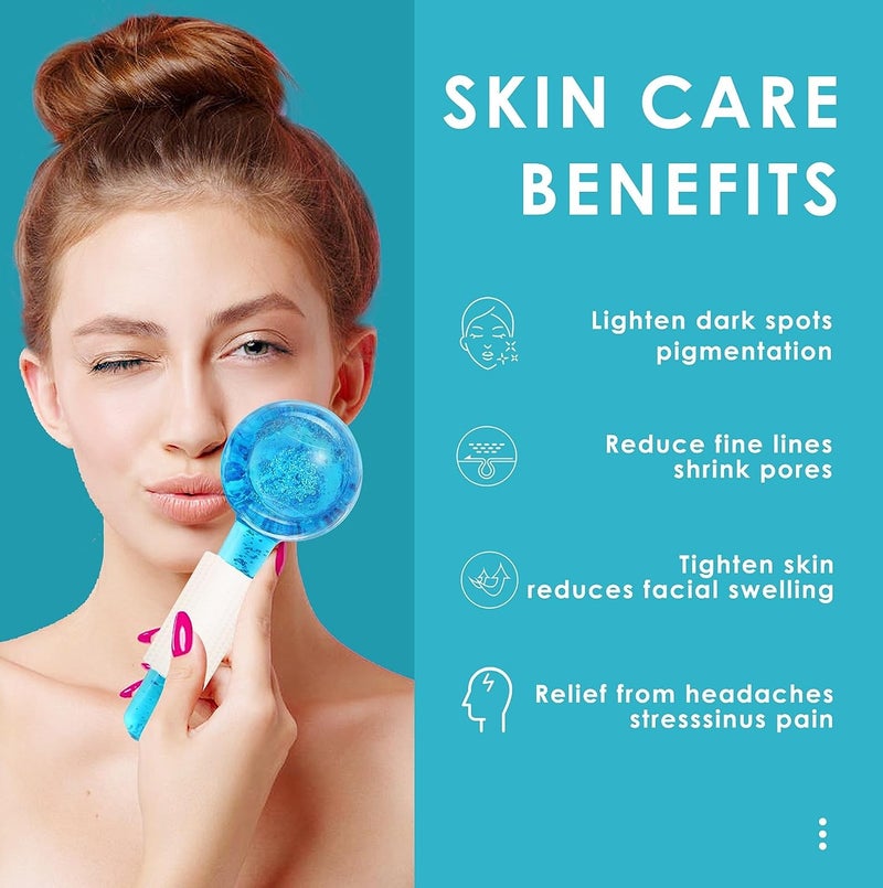 مارك ستور آيس رولر جلوب، قطعتان من مدلك كرة الثلج، مدلك الوجه البارد للبشرة الباردة، آمن ومتين، غير قابل للانزلاق وسهل الاستخدام، للتجميل اليومي، وتلطيف الاحمرار، وإزالة تجاعيد الوجه، وتقليل الانتفاخات - Image 5